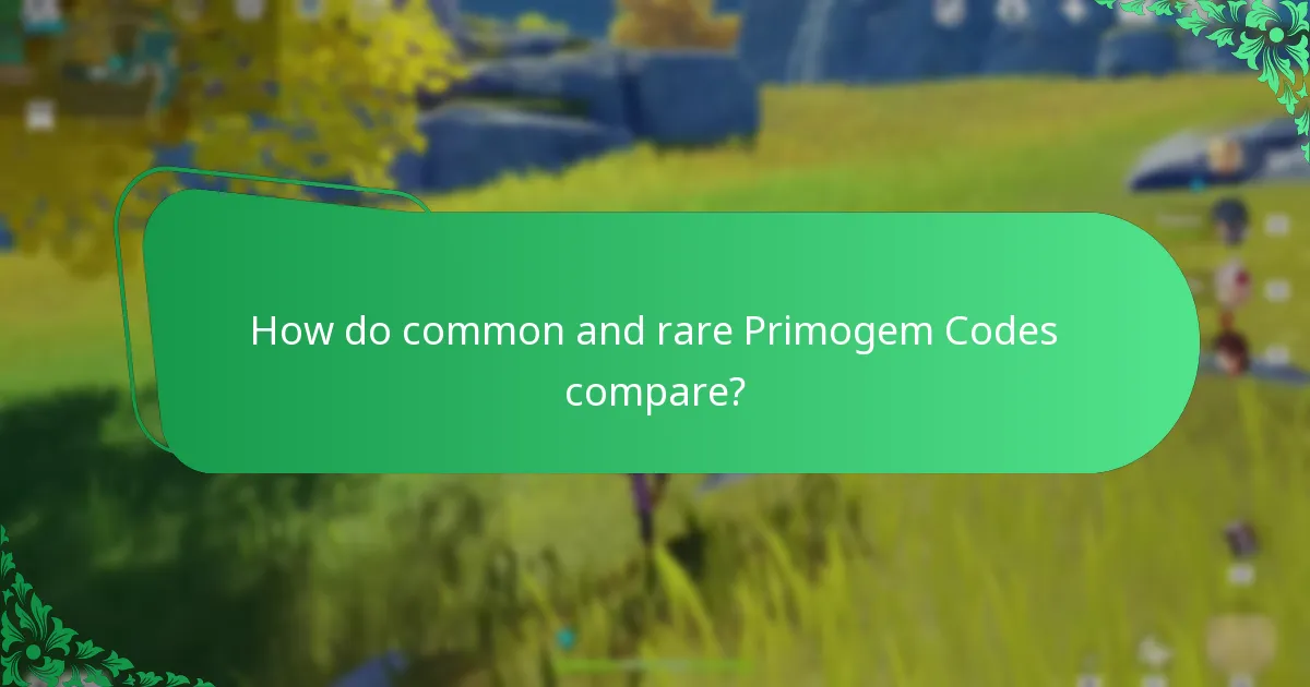 How do common and rare Primogem Codes compare?