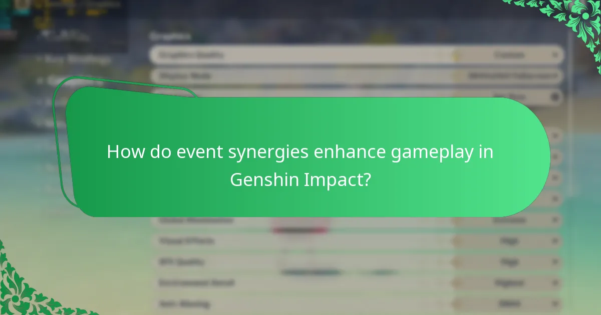 How do event synergies enhance gameplay in Genshin Impact?