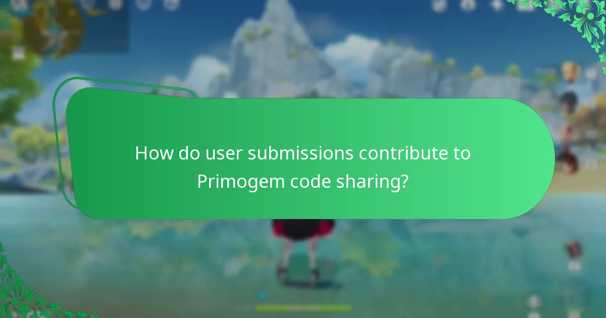 How do user submissions contribute to Primogem code sharing?