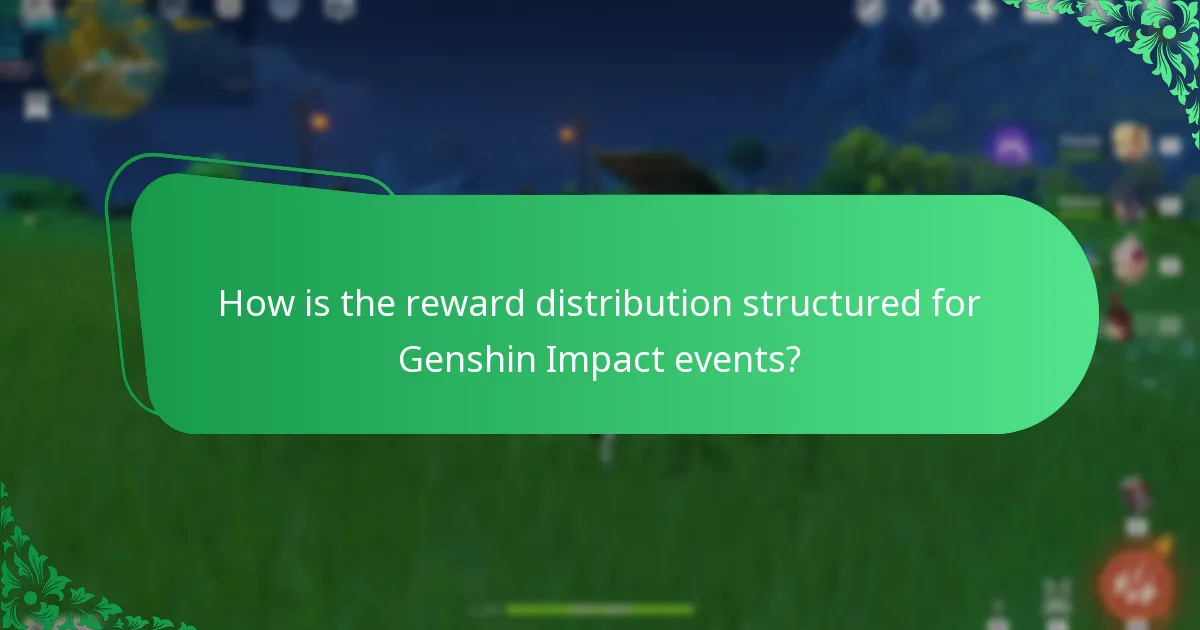 How is the reward distribution structured for Genshin Impact events?