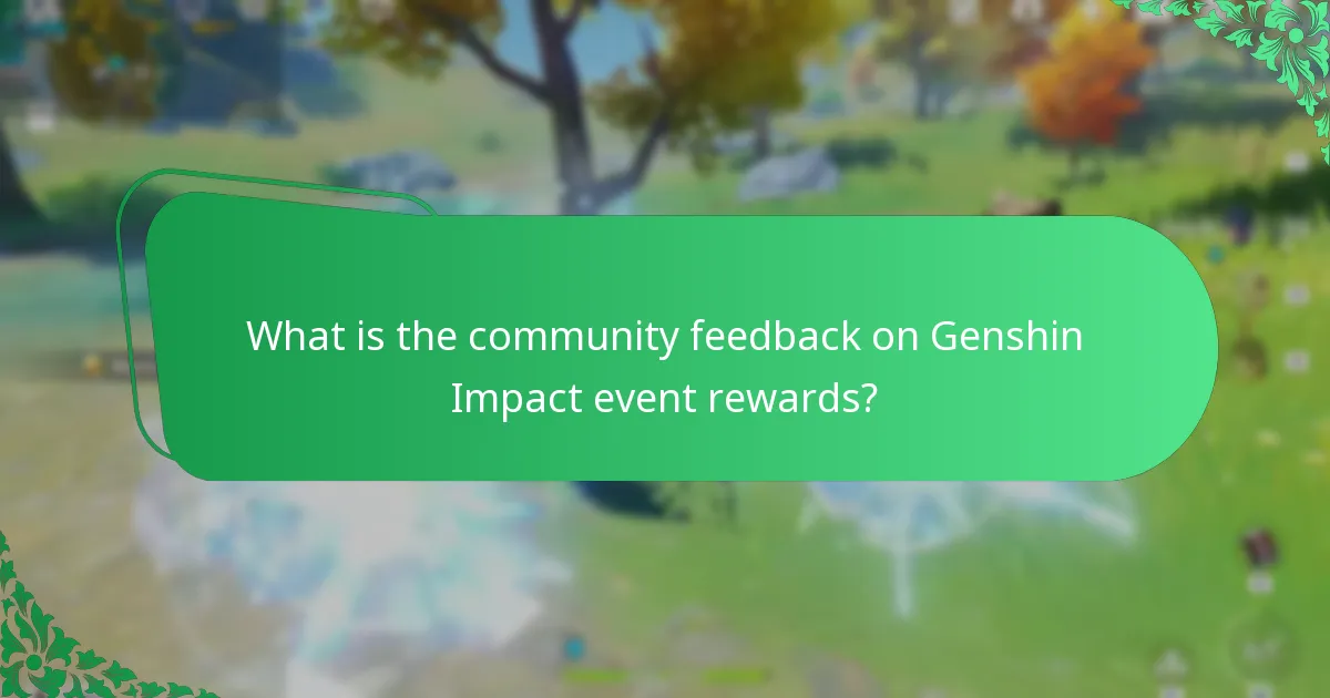 What is the community feedback on Genshin Impact event rewards?