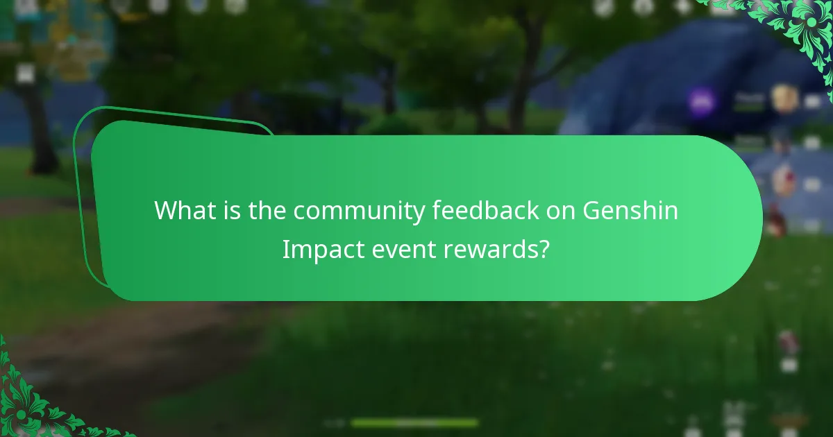 What is the community feedback on Genshin Impact event rewards?