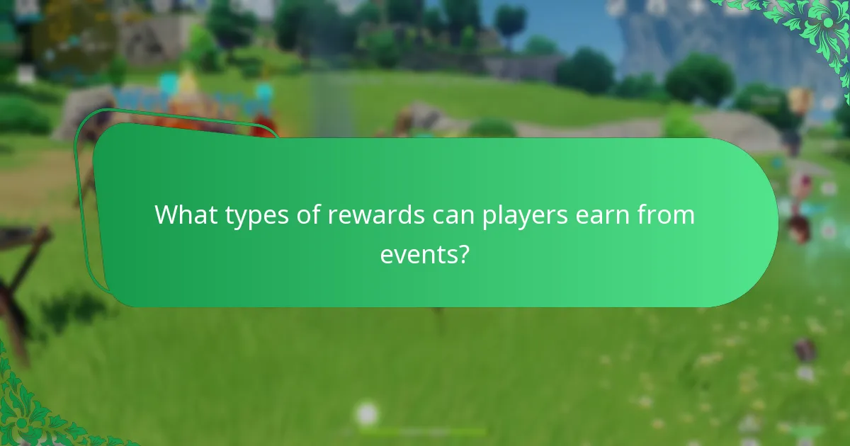 What types of rewards can players earn from events?